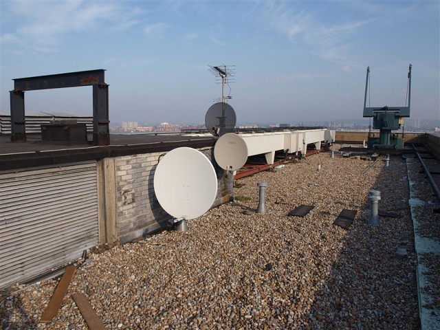 Satellite dishes, aerial, gondola