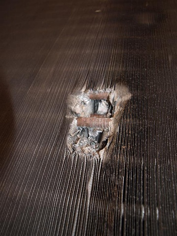 Damage underneath cooler 